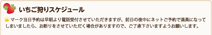 いちご狩りスケジュール